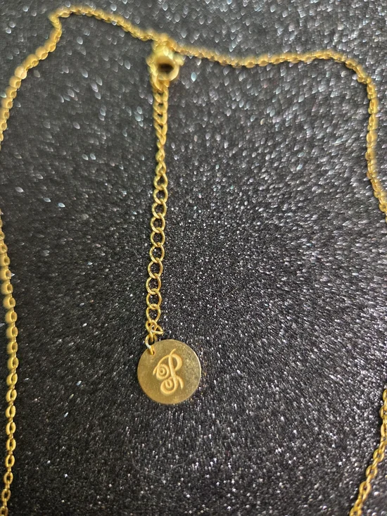 Plunder "Ella" Gold Bar Necklace with Pink and Blue Accents Non Tarnish - Picture 7 of 9